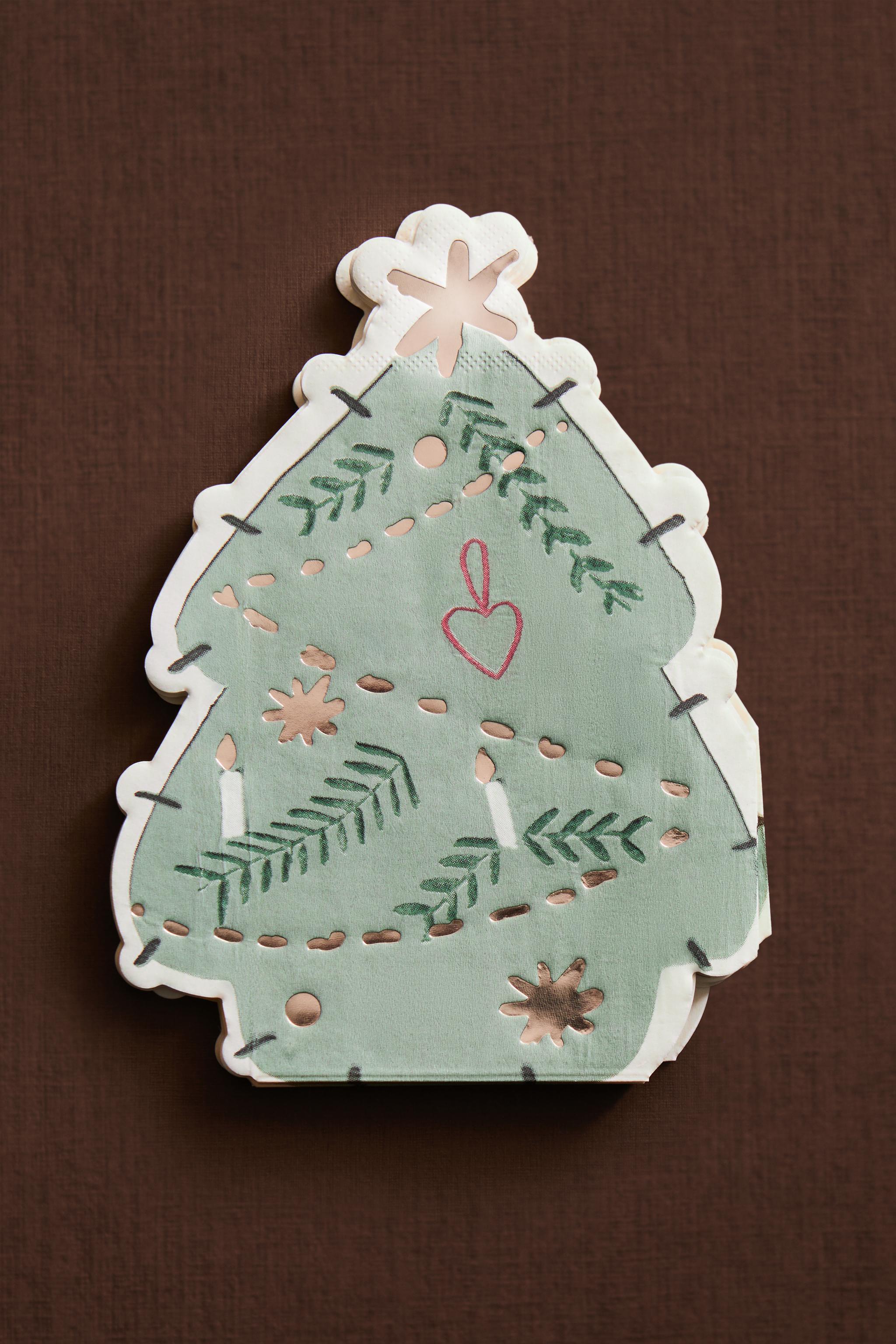 SET OF CHILDREN'S CHRISTMAS TREE PAPER NAPKINS (SET OF 20)